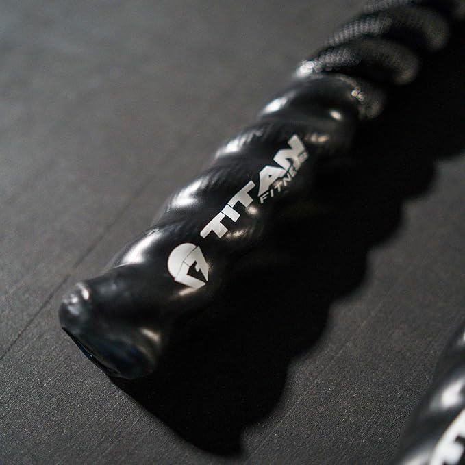 Titan Fitness Battle Rope 40ft x 2in, Poly Dacron Heavy Rope for Home Gym Conditioning Workouts, Cross-Train, Strength Training Exercises