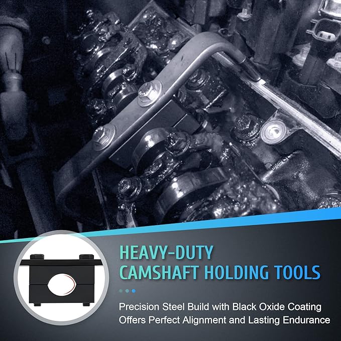 Orion Motor Tech Camshaft Holding Tool Kit with Valve Spring Compressor, Crankshaft Positioning Tool, 4pc Camshaft Alignment Timing Tool Set Compatible with Ford 4.6L 5.4L 6.8L 2V 4V Engines