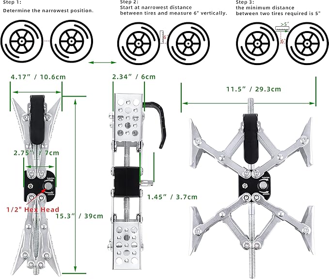 X-Shaped RV Stabilizer Wheel Chock (Allow Drill Adjust) Dual Axel RV Travel Trailer Camper Tire While Camping -1 Pack