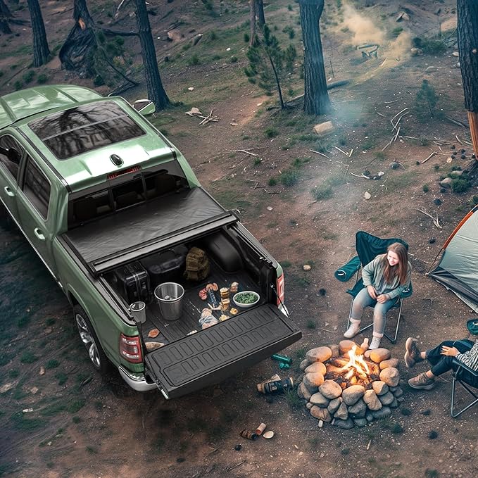 LEDKINGDOMUS Soft Roll-Up Tonneau Cover Fits for Ford Maverick 2022 2023 2024 2025, 4.5ft Bed, Full Protection with Durable Double-Layer PVC