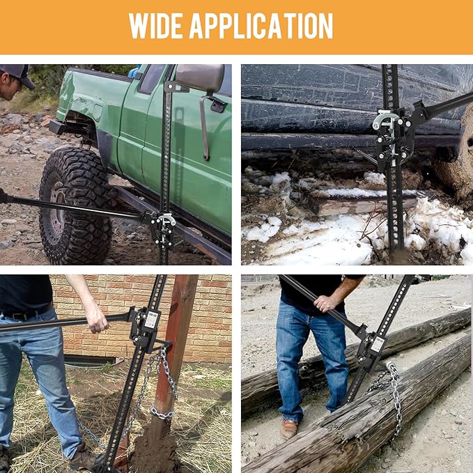 3 Ton Heavy Duty Farm Jack, 7000 Lb Capacity Ratcheting Off Road Utility Farm Jack for ATVs, Utility Vehicles, Off-Road Vehicles, Tractors, Trucks