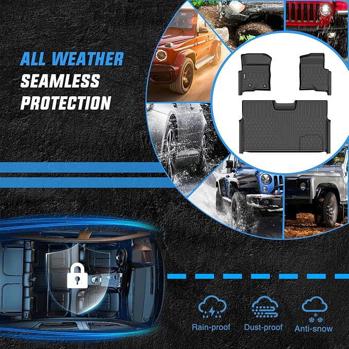 Nilight TPE Floor Mats for Ford F150 F-150 SuperCrew Crew Cab Bucket Seat 2010 2011 2012 2013 2014, All Weather Custom Fit Heavy Duty Floor Liners