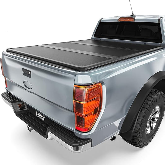 LEDKINGDOMUS Hard Folding Truck Bed Tonneau Cover Fits for Ford Maverick 2022 2023 2024 2025 with 4.5ft Bed