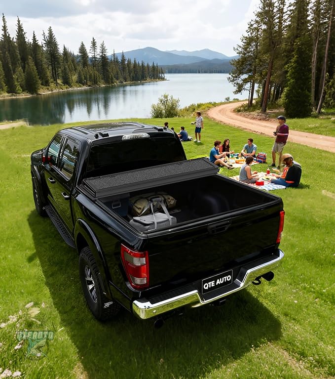 PM Auto Hard Quad-Fold Aluminum Tonneau Cover Compatible with 2017-2022 Ford F-350 Super Duty, All Weather Protection Truck Bed Cover Fits 6'10" (82") Bed