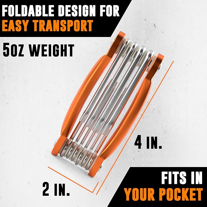 Mutt Tools Tamper Proof Star Wrench Set – Folding Security Torx Set with Hole in Middle – For Regular and Security Torx Key Screws, Tamper Resistant Star Key Wrench