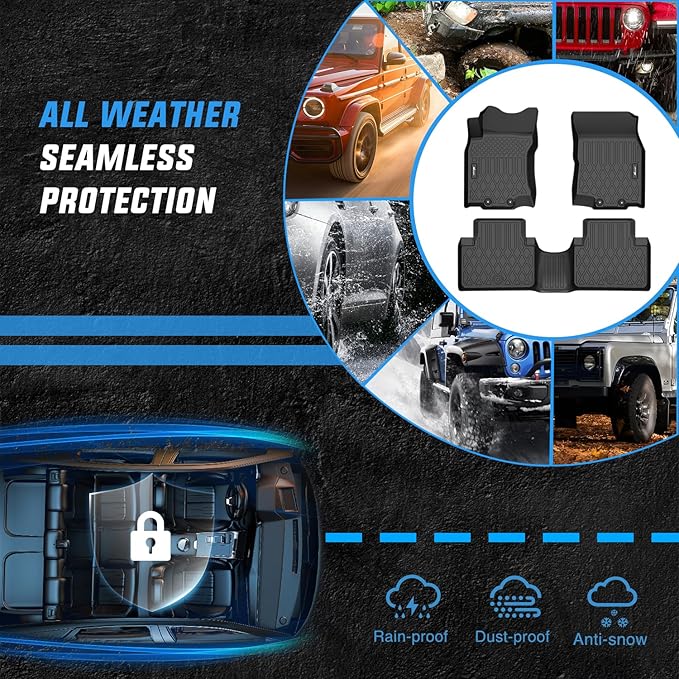 Nilight TPE Floor Mats for Nissan Rogue (Not fit Sport or Select Models) 2014 2015 2016 2017 2018 2019 2020, All Weather Custom Fit Heavy Duty Floor Liners
