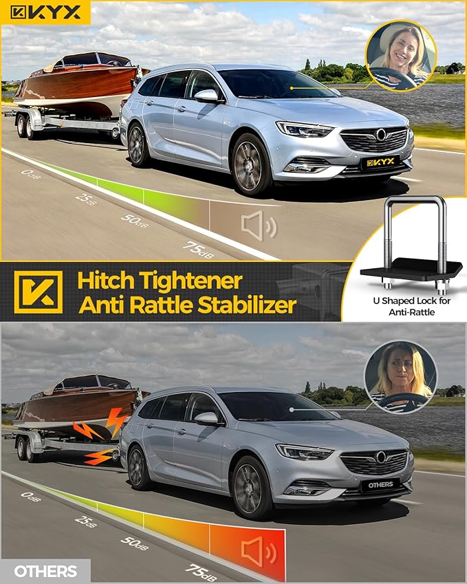 KYX Adjustable Trailer Hitch-Drop Hitch 8" Drop/Rise for 2.5" Receiver, 18500 lbs GTW Heavy Duty Towing Ball Mount with 2" and 2-5/16" Hitch Balls, Anti-Theft Locking Pin, Aluminum Truck Tow Hitches