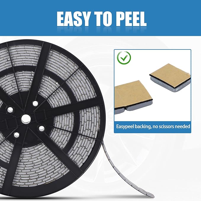 0.25 Oz Gray Adhesive Wheel Weights（715pcs,11lbs/5kg）,1/4 Oz Stick on Wheel Weights for Cars, Trucks, SUVs, Motorcycles, Low Profile