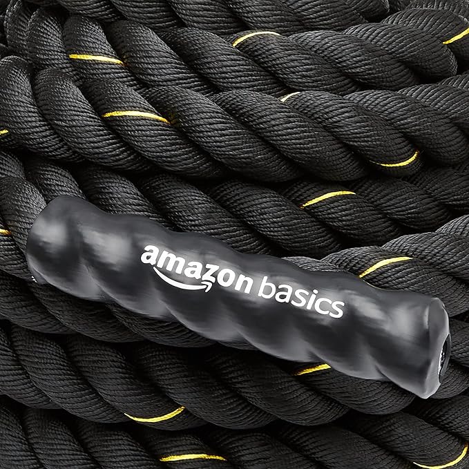 Amazon Basics Battle Rope for Home Gym Workout, Exercise Training Equipment