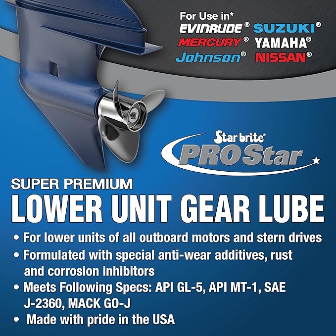 STAR BRITE Hypoid 90W Lower Unit Gear Lube - Ultimate Marine Grade Lubricant for Outboard Motors & Stern Drives - 10 OZ (027110)