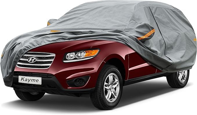 Kayme Heavy Duty SUV Car Cover Custom Fit Hyundai Santa Fe (2006-2025) Waterproof All Weather for Automobiles, Full Exterior Covers Sun Rain UV Protection.（Deliver About 3-10 Days）