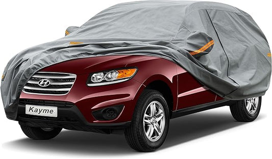 Kayme Heavy Duty SUV Car Cover Custom Fit Hyundai Santa Fe (2006-2025) Waterproof All Weather for Automobiles, Full Exterior Covers Sun Rain UV Protection.（Deliver About 3-10 Days）