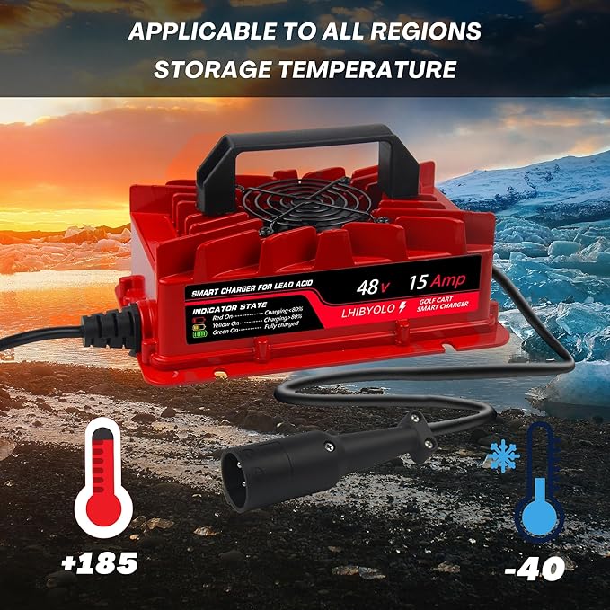 48V Golf Carts Battery for 15 AMP Club Car, with Type 3-Pin Round Plug, 4-7 Hours Full,Club Car 48 Volt,48 Volt Golf Cart Batteries