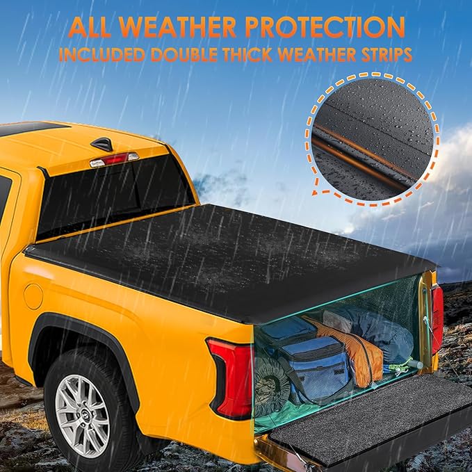 Nilight Soft Roll-Up Tonneau Cover Compatible with Toyota Tundra 2022 2023 2024 2025– 5.5ft Truck Bed Cover