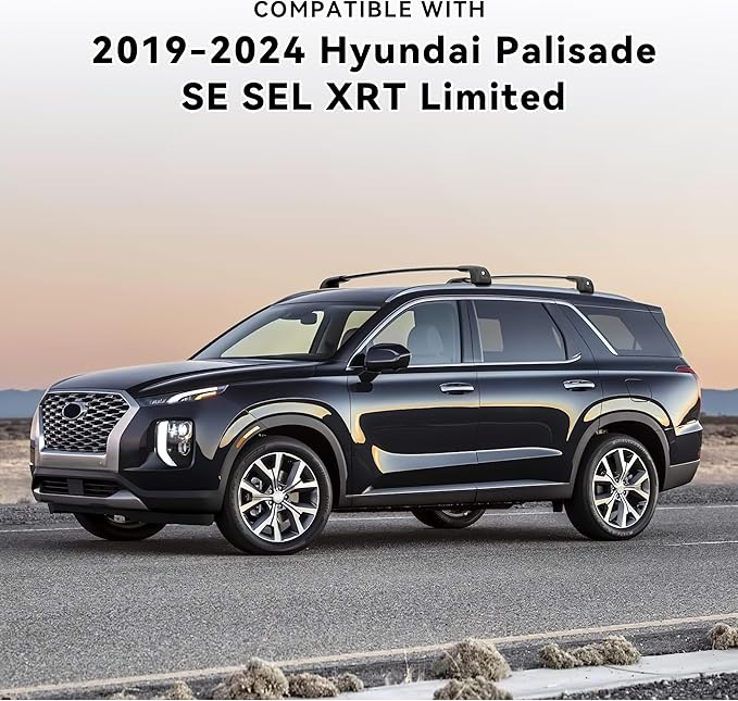 220LBS Roof Rack Cross Bars Compatible with 2019-2025 Hyundai Palisade SE SEL XRT Limited, Aluminum Crossbars Cargo Racks Rooftop Luggage Canoe Kayak Camping Gear Bike Carrier Rack