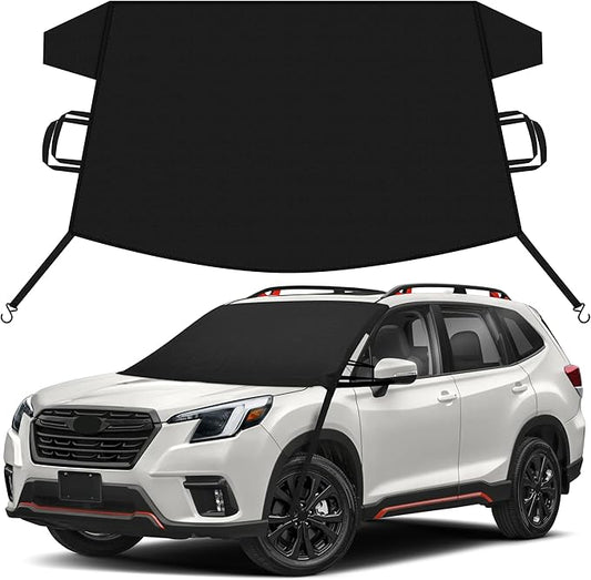 EcoNour Car Snow Cover Compatible for Subaru Forester | Windshield Cover for Ice and Snow with S-Hook Straps | Heavy-Duty 600D Oxford Winter Car Cover, Waterproof & Anti-Slip
