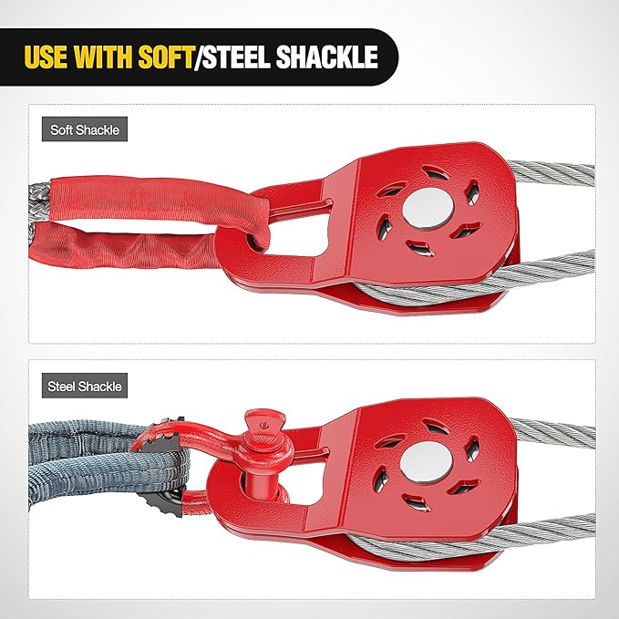 Nilight 10 Ton Winch Snatch Block Towing Pulley Blocks 22,000 LBS Capacity, Heavy Duty Off-Road Recovery Accessory for Synthetic Rope or Steel Cable, Universal Tackle Block for Truck, Tractor, ATV&UTV