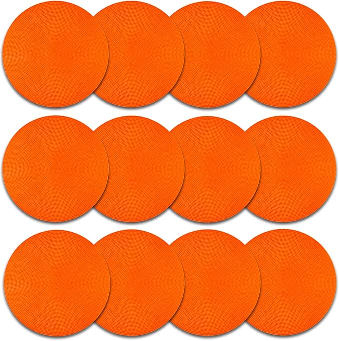 Spot Markers Rubber Floor Dots 9inch Non Slip Agility Dots Flat Cones for Kids Sports Soccer Basketball Training, Social Distancing, Preschool Kindergarten Classroom