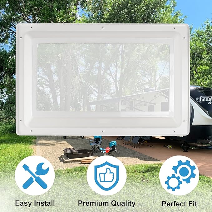 XMK RV Skylight Replacement Inner Dome, 14" x 22" x 2.9" RV Skylight Inner Dome with Clear Window for RV's Campers Food Trucks Shower Roof Opening, Include Screws