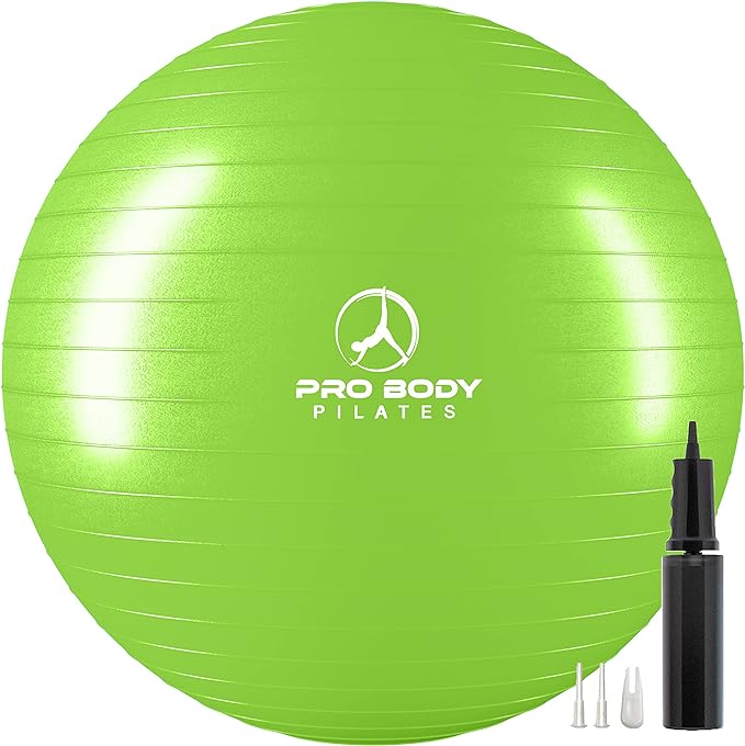 ProBody Pilates Yoga Ball - Fresh Colors Exercise Ball for Stability, Pregnancy, Workout & Physical Therapy