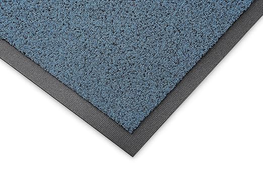 Guardian Platinum Series Indoor Wiper Floor Mat, Rubber with Nylon Carpet, 2'x14', Blue