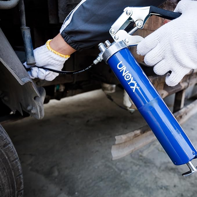 Pistol Grip Grease Gun, Heavy Duty 14oz Grease Gun Kit, Professional Mini Grease Gun, Small Grease Guns for Industrial & Automotive Use (6000 PSI)