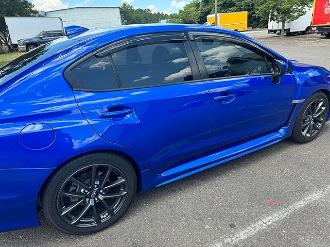 2015-2021 Tape-On Side Window Visor Deflectors for Subaru WRX Rain Guards Premium Limited STi Tinted Protectors 2016 2017 2018 2019 2020