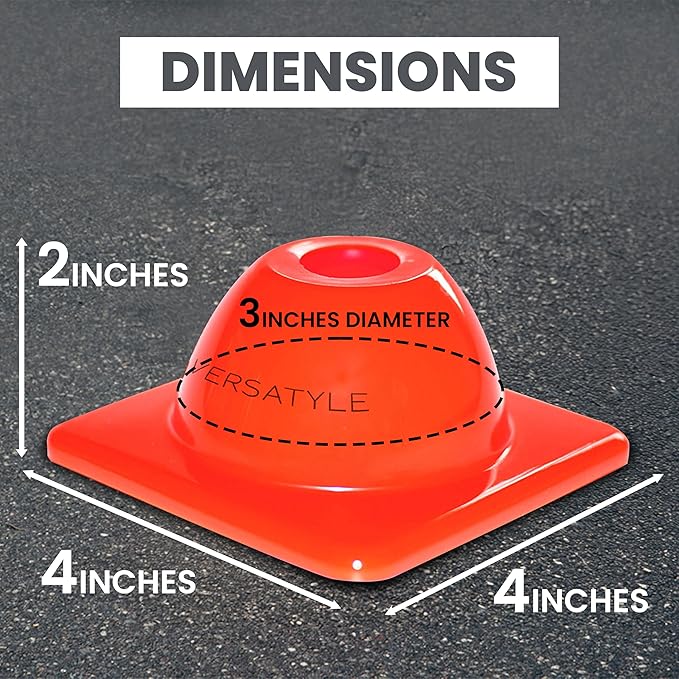 2 inches Heavy Duty Agility Training Cones for Sports & Kids Coaching, Field Markers for Motorcycle, Bikes, Traffic, Basketball, Soccer Drills, Durable, Multipurpose, Adjustable