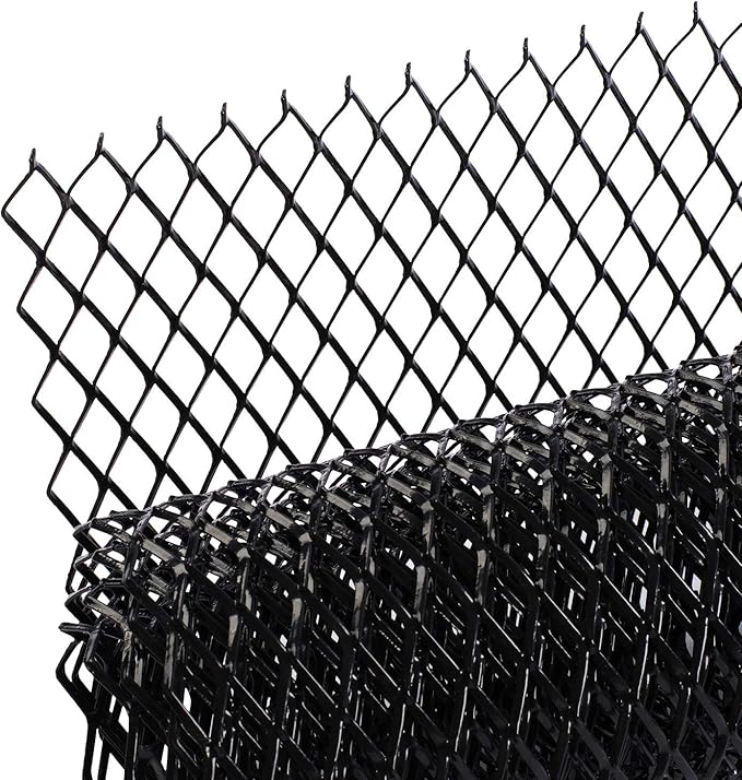 AggAuto 47x16 inches Car Pickup Truck Grill Mesh Spoiler Bumper Vent Aluminum Alloy Automotive Grille Insert Air Intake Racing Rhombic Hole 10x20mm Black