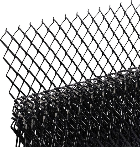 AggAuto 47x16 inches Car Pickup Truck Grill Mesh Spoiler Bumper Vent Aluminum Alloy Automotive Grille Insert Air Intake Racing Rhombic Hole 10x20mm Black