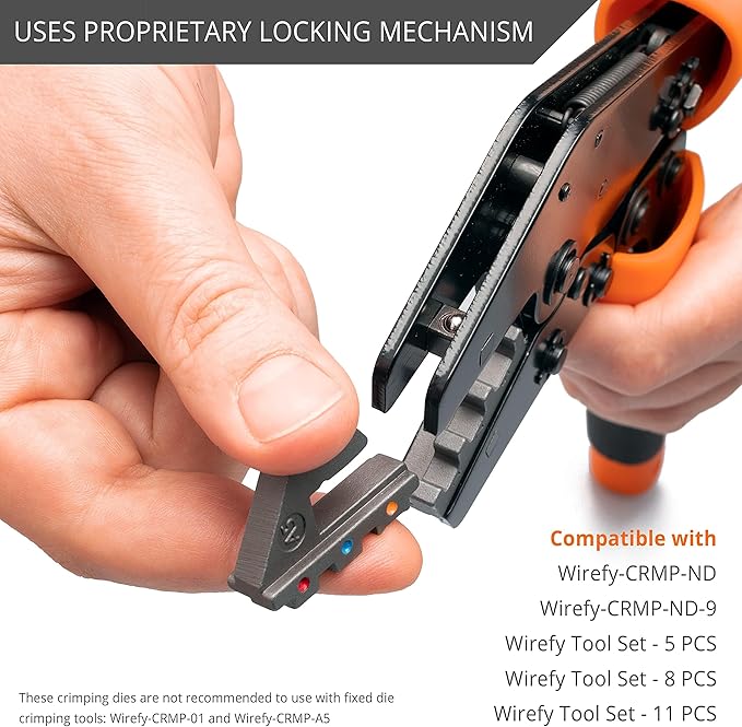 Wirefy Crimping Die for RG-Type Coaxial Cables (RG58/RG59/RG62/RG6) | Interchangeable Quick-Change Die for Wirefy Crimping Tools