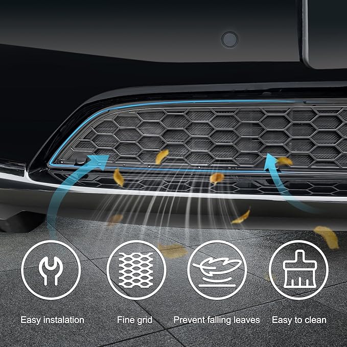 Front Grille Mesh Inserts for Tesla Model Y 2021-2024, Grille Grid Inserts compatible with Tesla Model Y, Front Grille Mesh Inserts for Tesla Model Y Accessories（High Ventilation)