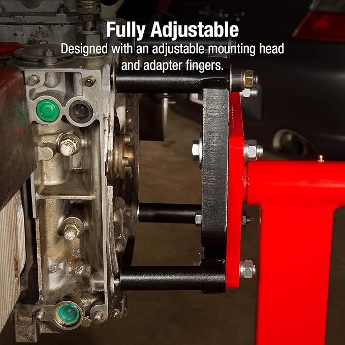 SUNEX TOOLS 8300GB, Foldable Engine Stand, ½ Ton Capacity, Self-Locking Worm Drive Gearbox, Foldable, Adjustable, Caster Wheels, Four Wheel Base