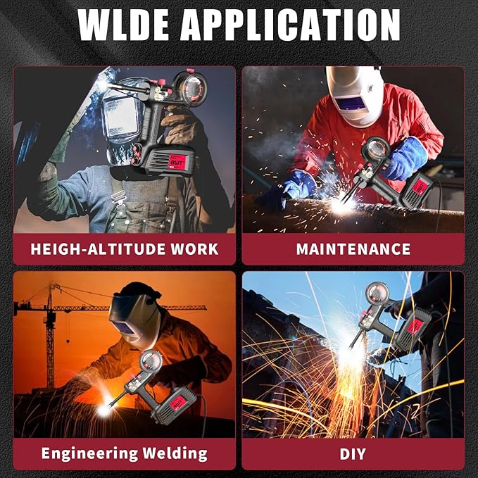 AWT 100A Handheld MIG Welder Machine,110V Flux Core MIG Welder Machine,Portable Gasless MIG Welding Machine,Hand Held Inverter Wire Feed Welder