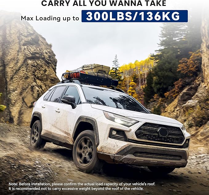 300Lbs Lockable Roof Rack Crossbars for 2019-2025 Rav4 Adventure/TRD Off-Road, Heavy Duty Aluminum Anti-Corrosion Cross Bar Fit Luggage Luggage Kayaks Bicycles Snowboard