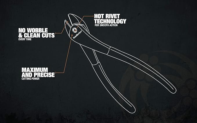 Southwire DCPA8D 8" Angled Head High-Leverage Diagonal Cutting Pliers with Dipped Handles; Yellow