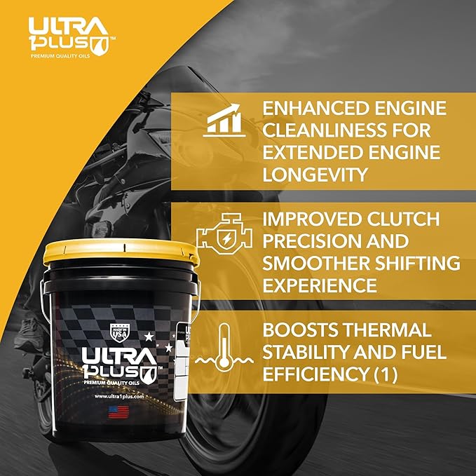 ULTRA 1PLUS 4T 20W-50 Full Synthetic Motorcycle Oil API SN JASO MA2-20W50 Motor Oil, 3 Quarts
