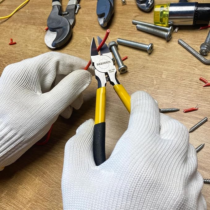 BOOSDEN Wire Cutter,6.5 inch Side Cutters,Spring Loaded Wire Cutters for Crafting,Flush Cutter,Ultra Sharp for Jewelry Making,Flush Cut Pliers,Dikes Wire Cutters,Floral Wire Cutter,Snips