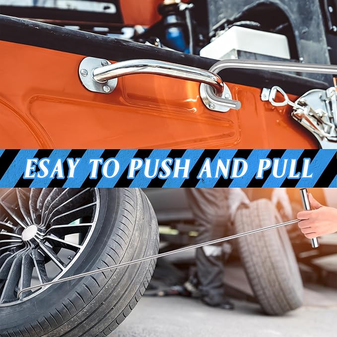 Zonon 12 Pack 31" Fifth Wheel Puller 5th Wheel Pin Puller for Semi Truck Cotter Spring Pulling Tool Solid Steel Dock Hooks Portable Type Lifting Hook for Pulling Storm Drain Manhole Covers (Sliver)