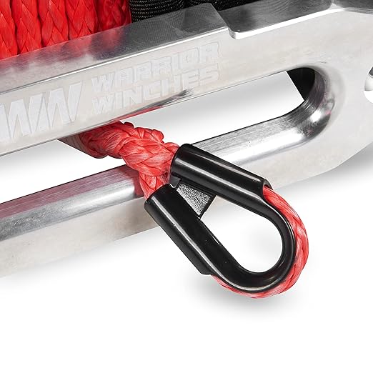 Warrior Winches Samurai 8000 lbs 12V Electric Winch with Synthetic Rope - Powerful Electric Winch for Trucks - 8000 lbs Load Capacity - Wireless Remote Included