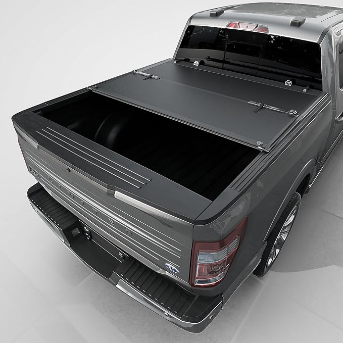 Tutel Low Profile Hard Shell Folding Truck Bed Tonneau Cover|Fits 2015-2026 Ford F-150 6.5' Bed (78") - TTLTMLPT017