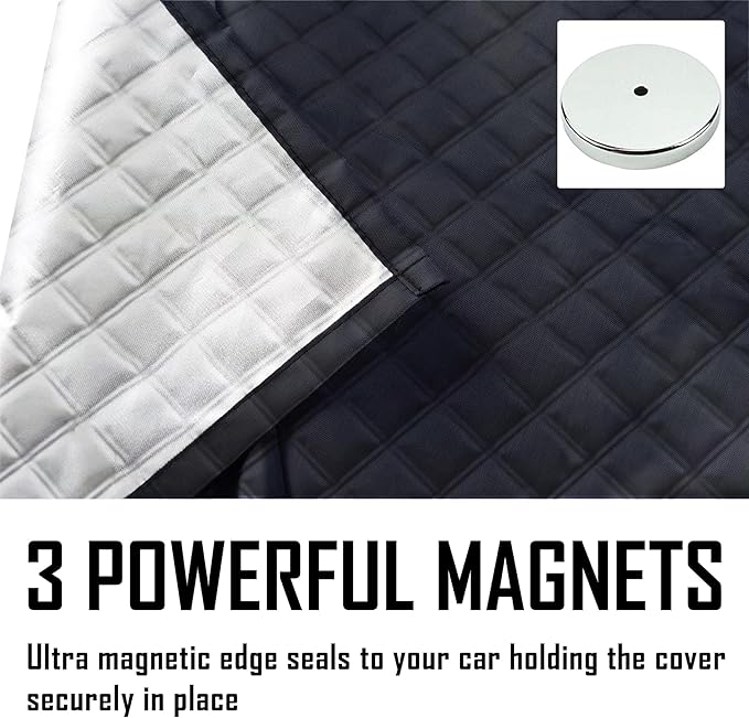 EXQUISLIFE Car Windshield Snow Ice Cover with 3 Layers Protection, Windshield Snow Ice Cover with Magnetic Edges Used for Snow Protection, Rain and Sun, Fits for Most Standard Cars, SUV