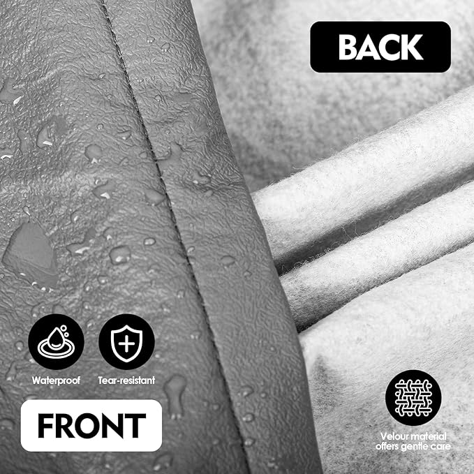 K-Musculo RV Tire Covers, Heavy-Duty Leather Wheel Cover, 2 Pack Fits 30"-32" Dia Tires, Double Buckles, Suitable for Truck, Trailer, Universal for All Seasons (Grey)