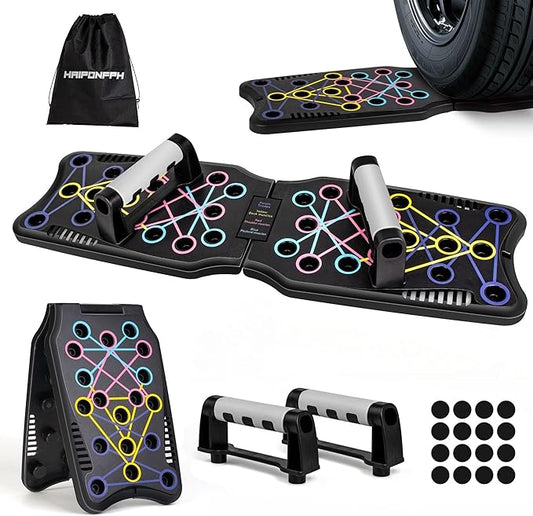 Push Up Board Fitness, 9 in 1 Strength Training Equipment,Home Gym System,Multi-Functional Push up Stands System Fitness Floor Chest Muscle Exercise,Training Arm Men & Women Weights