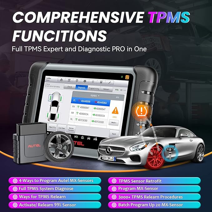 Autel Scanner MaxiPro MP808Z-TS+MV108S with 2 Year Updates: Upgrade Version of MK900BT & MP808BT Bidirectional Scan Tool, ECU Coding Same As MP900BT/MP900-TS, Full System Diagnostic Tool