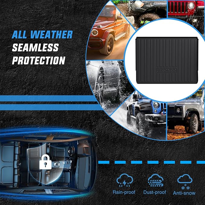 Nilight Cargo Mats for Ford Bronco 4 Door 2021 2022 2023 2024 2025 All Weather Protection Heavy Duty Cargo Liners
