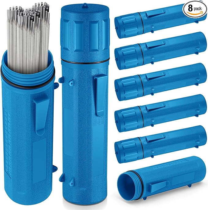 Zonon 8 Pcs Welding Rod Holder Stick Welding Electrode Rod Storage Tube 14 Inch Rod Storage Container Airproof Welding Rod Holder Waterproof Storage Canister for Welding Rod (Blue)
