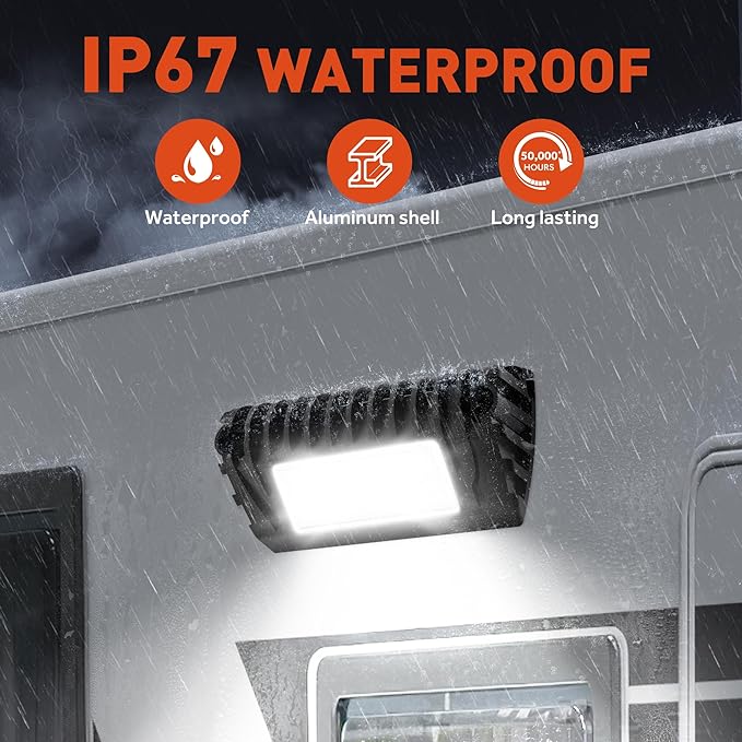 SnowyFox LED RV Porch Light - Aluminum Exterior Utility Light Led Outdoor Trailer Lights 12V Lighting Fixture 750 Lumen Replacement Lighting Enclosed Lights for RVs Trailers Campers