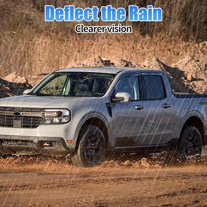 Window Visors Rain Guards Compatible with Ford Maverick XL XLT Lariat 2022 2023 2024 2025 Window Wind Deflectors Vent Shades Transparent Version