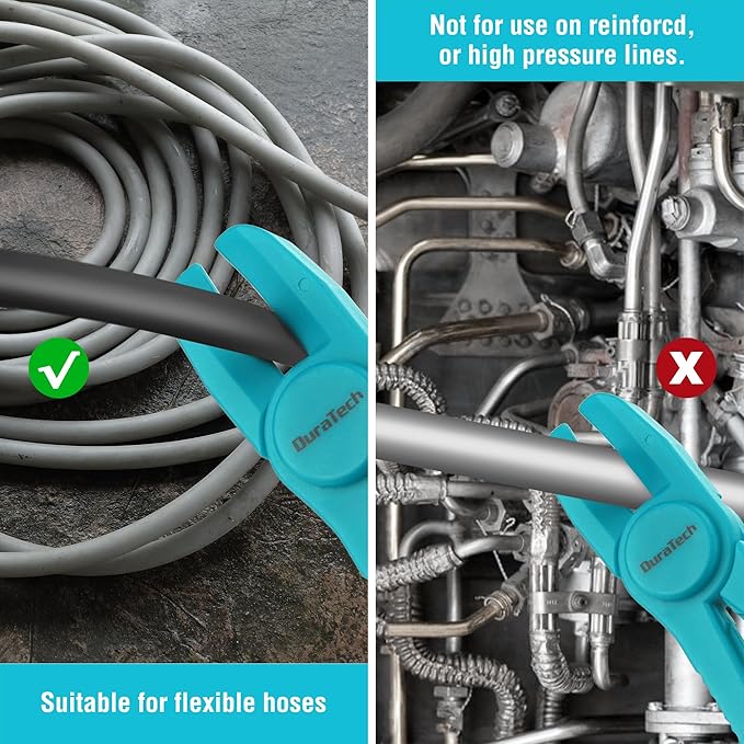 DURATECH 6-Piece Hose Clamp Pliers Set - Pinch Clamp Pliers for Flexible Hoses, Fuel, Gas, Brake & Radiator Lines (Blue)